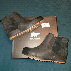 Black Sorel Evie Pull On Wedge Booties